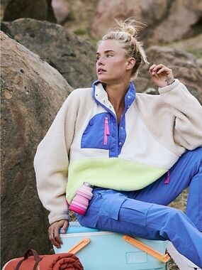 Free People Hit the Slopes Color Block Pull Over